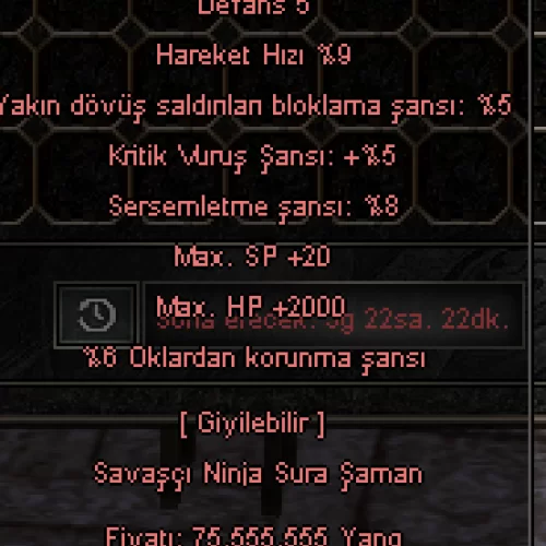  +4 anka 2k hp 8 sermsem 5krıtık 6 ok savusturma